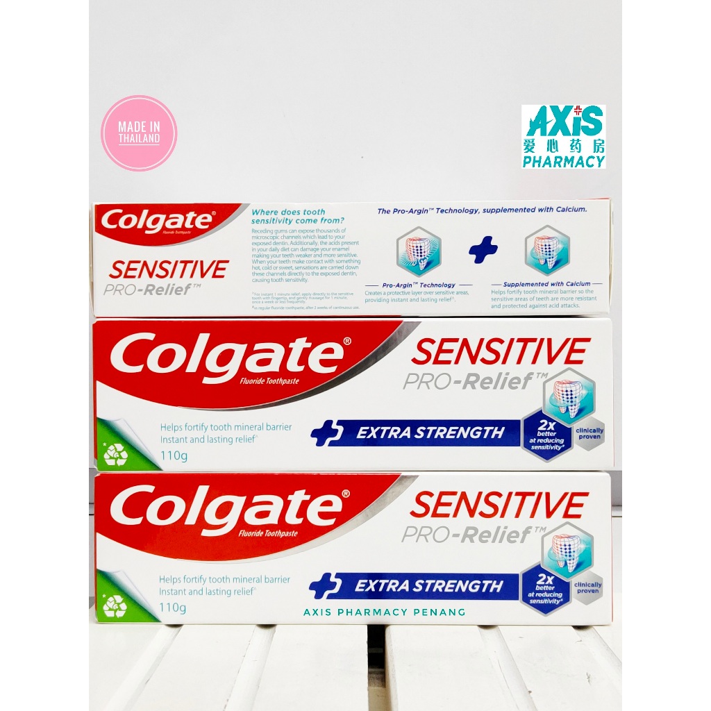 (New Packing) COLGATE SENSITIVE PRO-RELIEF EXTRA STRENGHT 110g x 3 BOX ...