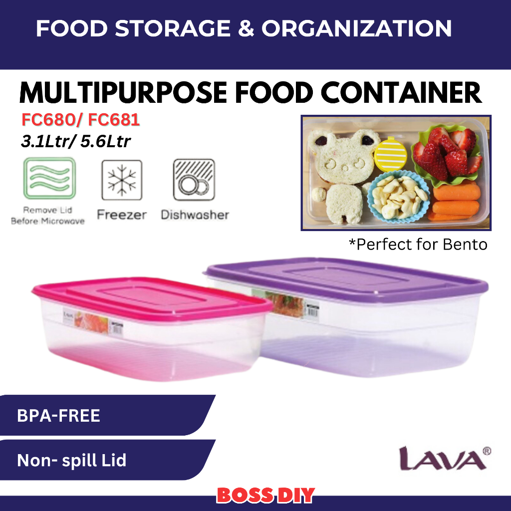 LAVA Plastic Container Multipurpose Food Storage Lunch Box Bento Box ...
