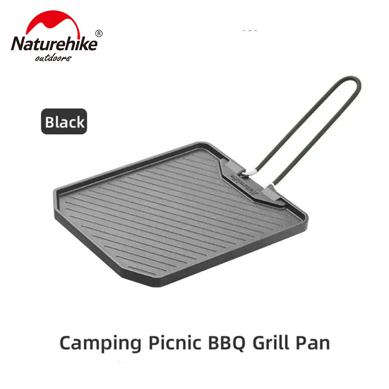 Naturehike Camping Iron Large Baking Pan Portable Non Stick BBQ Iron Plate  Picnic Outdoor Cooking Tableware Frying Pan Party