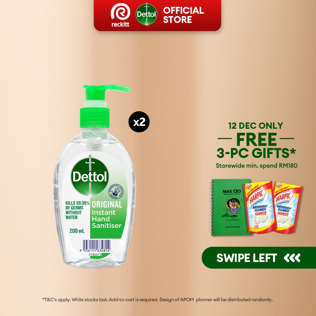 Dettol Antibacterial Hand Sanitiser Original (200ml x 2) Shopee Malaysia