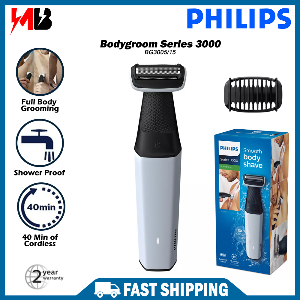 [NEW] Philips Bodygroom Series 3000 Showerproof Body Groomer BG3007/01 Rechargeable Showerproof