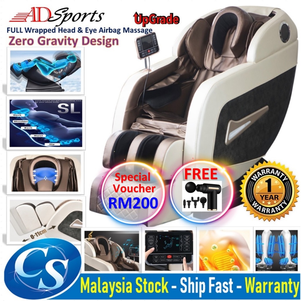 Latest 8D Zero Gravity Full Body Shiatsu Massage Chair ADSports S2