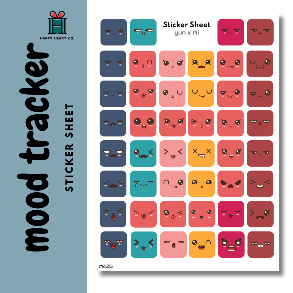 yun Mood Tracker Sticker Sheet 005 Journal Sticker A6 size | Shopee ...