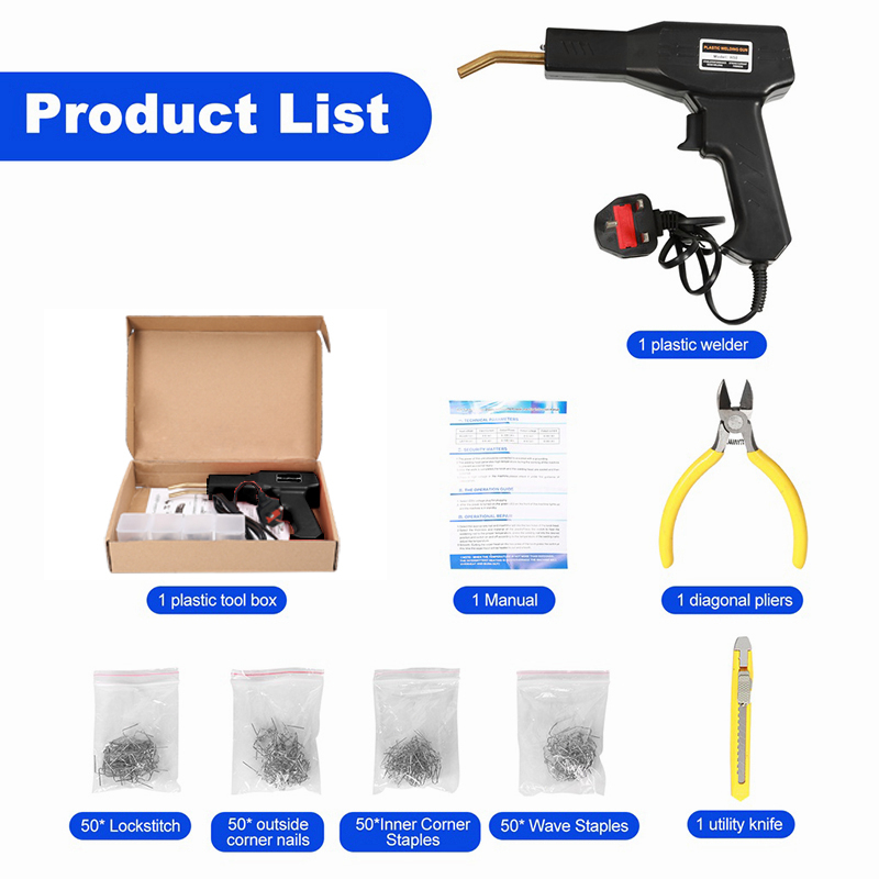 Car Bumper Repair Tool Kit 50W Plastic Repair Welding Plastic Solder