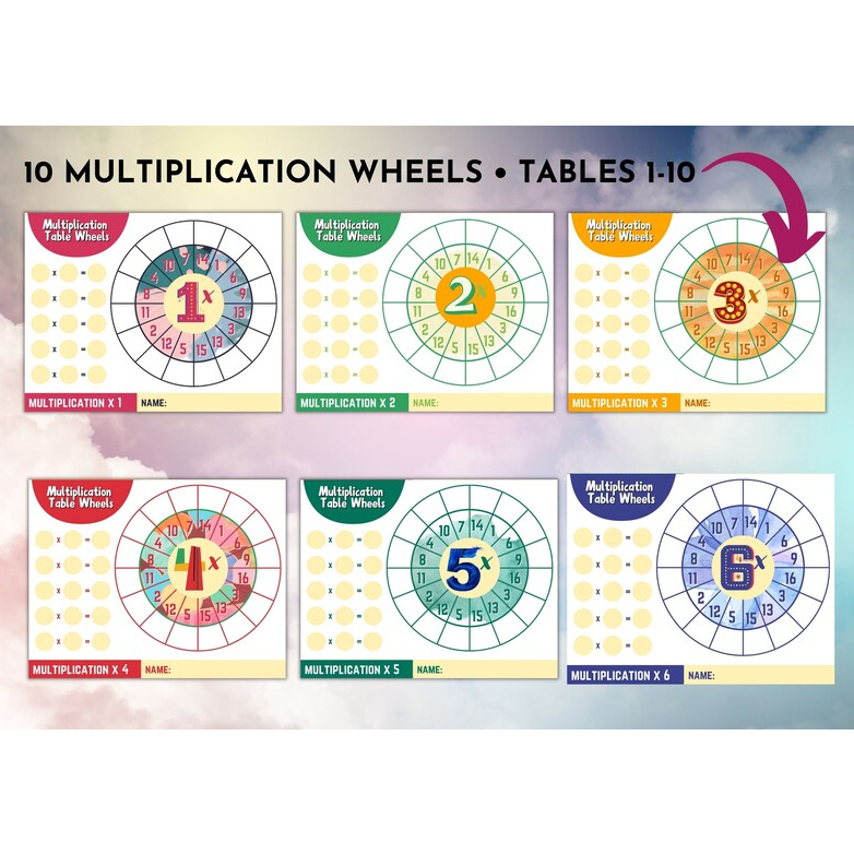 PDF] 069- Multiplication Chart Table Wheels Math Home Learning Kids ...