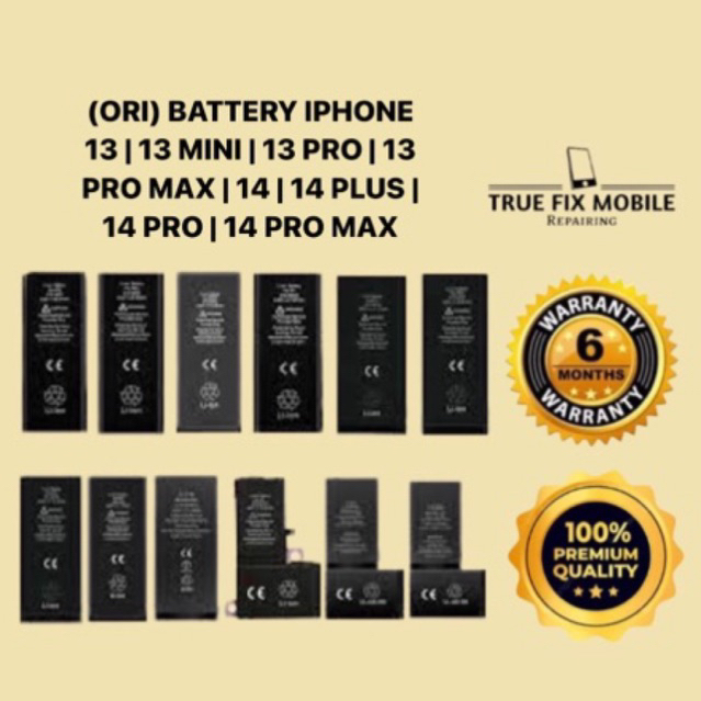 (ORIGINAL) BATTERY FOR IPHONE13 / 13 MINI / 13 PRO / 13 PROMAX / 14 / ...