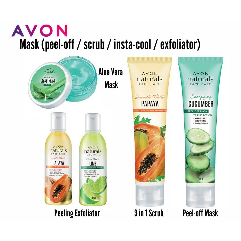 Avon Natural Mask Peeling Exfoliator Peeloff Mask Set Penjagaan Muka