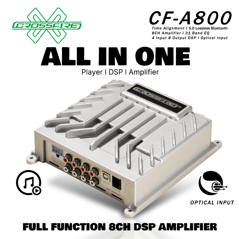 CROSSFIRE A800 4S Series DSP Amplifier 4 In 8 Out Built In 31 Band EQ