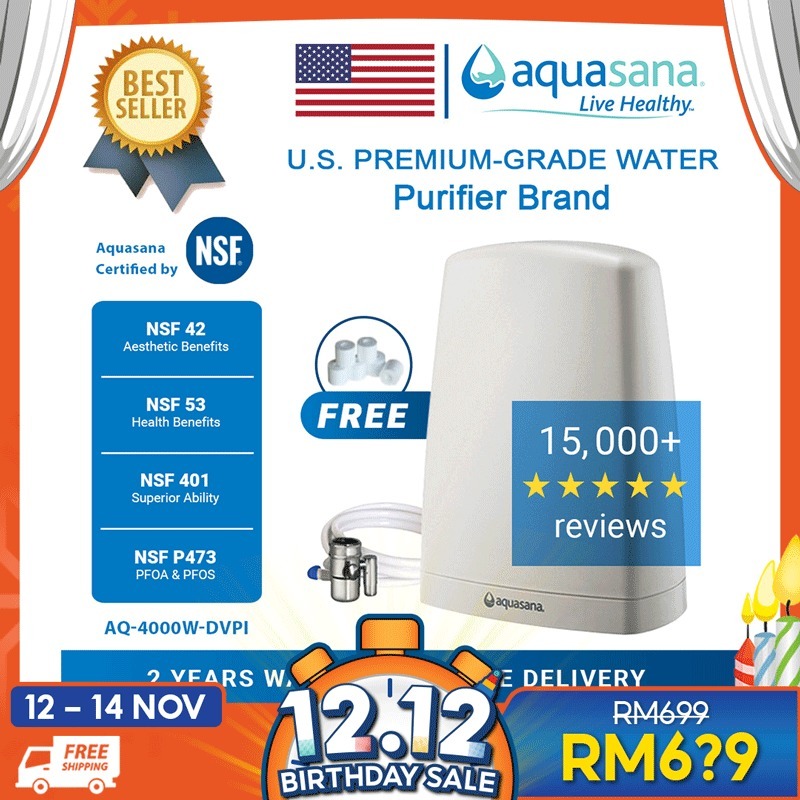 (Ready Stock!) AQUASANA AQ4000W (Latest Model) Water Filter Water