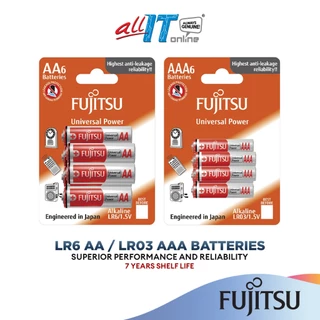 Fujitsu Battery Universal Power AA / AAA BATTERIES (2x /6x Pcs) | Alkaline Battery - (2B)FU-W-FI / (6B)FU-W-FI