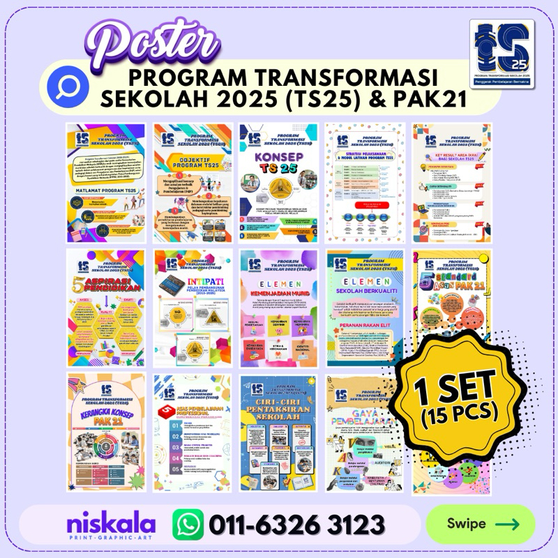 [TS25] [PAK21] [1 SET = 15 PCS] POSTER TS25 | POSTER PAK21 - Poster ...