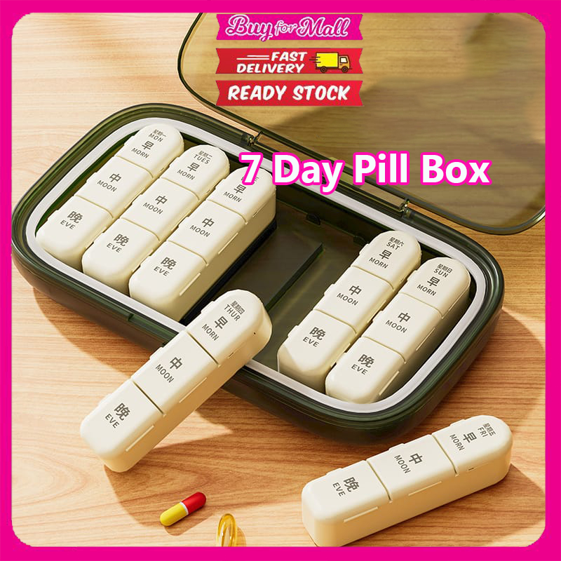 Portable Pill Box Three Meals Pill Box Large Capacity Medicine Separate ...