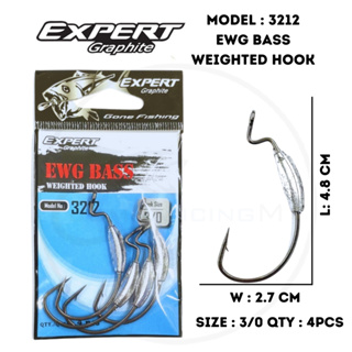 Expert Graphite Model 3212 EWG Bass Worm Weighted Fishing Hook Mata Pancing  Soft Plastic Expert Graphite