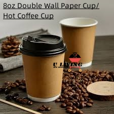 8oz Double Wall Paper Cup Only / Paper Hot Cup With Lid / Cawan Kertas ...