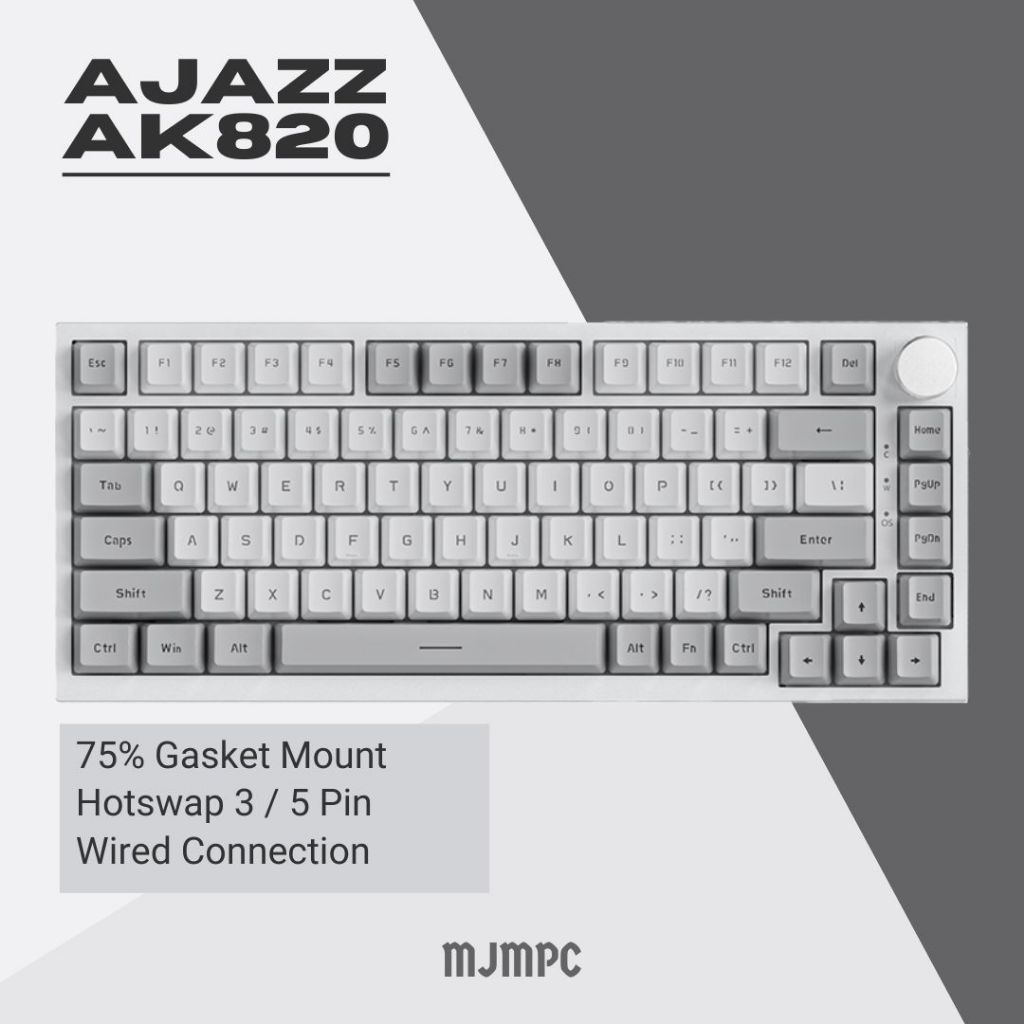 Ajazz AK820 Pro 75% Gasket-mounted Bluetooth 5.1/2.4G Wireless & Type-C  Wired Mechanical Keyboard with TFT Screen for Mac/Win