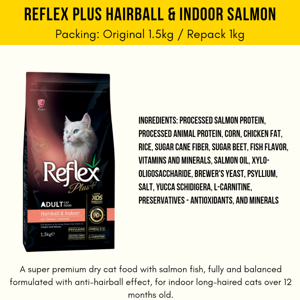 Reflex Plus Dry Cat Food repack 1kg reflex cat food Makanan Kucing