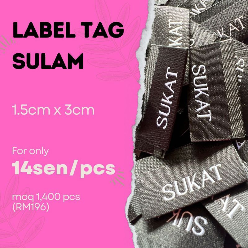 LABEL BAJU TAG BAJU SULAM 14SEN/PCS | Shopee Malaysia
