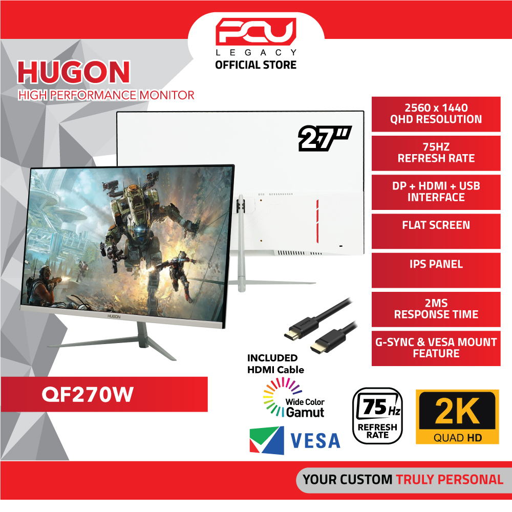 HUGON 24” & 27” 32” Curved 75Hz 2Ms FHD LED Gaming Monitor / 27" 32 ...