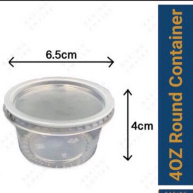 🔥🔥(560) Bekas Dadih - PK 4, 4OZ Round Container With Lid 100 pcs+ ...