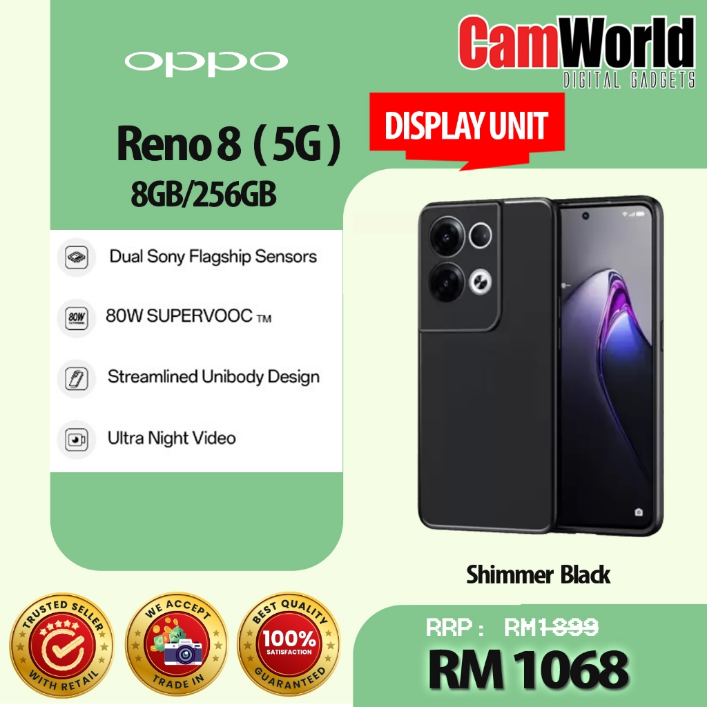 OPPO Reno 8 5G ( 8GB + 256GB ) DISPLAY UNIT | Shopee Malaysia