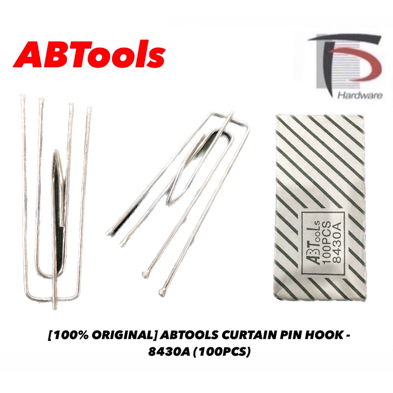 [100% ORIGINAL] ABTOOLS CURTAIN PIN HOOK - 8430A (100PCS) | Shopee Malaysia