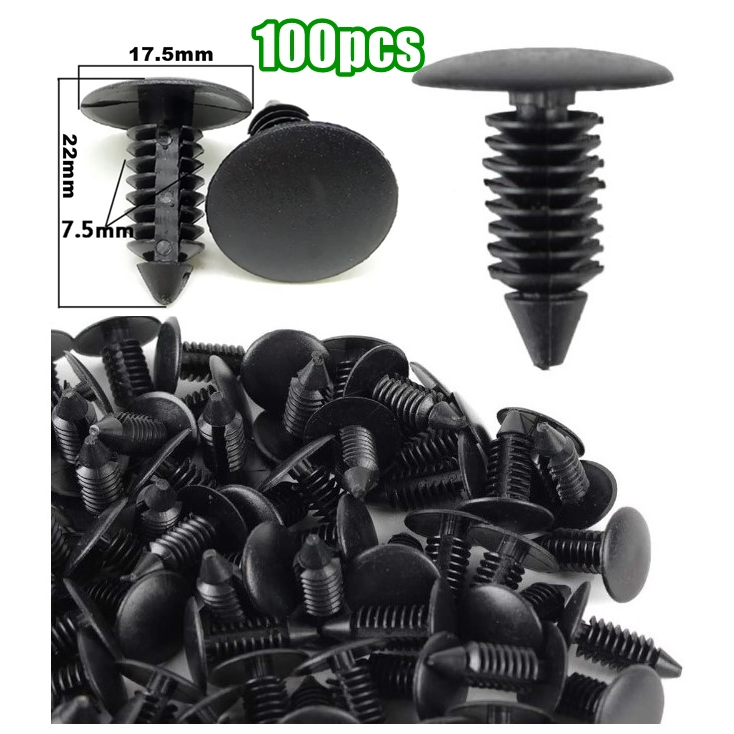 100pcs Car Bumper Clip Fastener 7.5mm Saga Exora Persona Bonet Clip ...