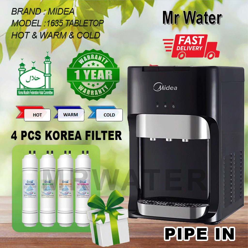 Penapis air Panas Sejuk Midea Mild Alkaline Water Dispenser Hot Normal