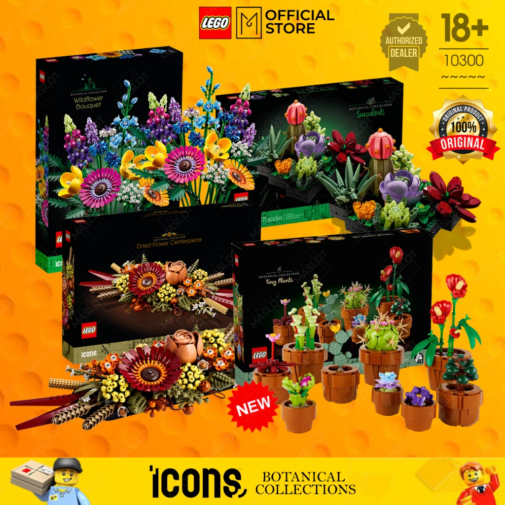 LEGO ICONS Wildflower Bouquet 10313 | Dried Flower Centerpiece 10314 ...