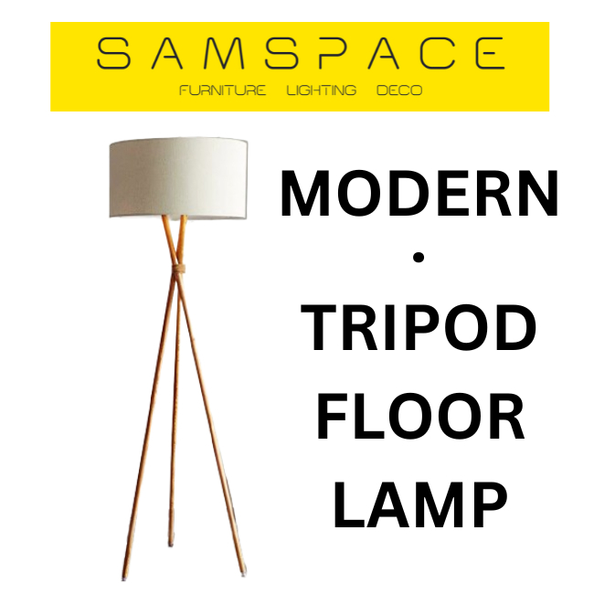 Wooden tripod floor store lamp ikea