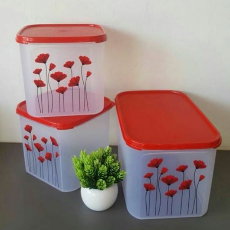 i'6501 Tupperware Red Poppy Modular Mates Rectangular 6.5 Liter(1pc ...