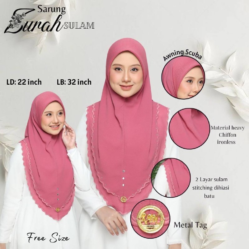 SARUNG ZURAH 2 LAYER KAIN HEAVY CHIFFON | Shopee Malaysia