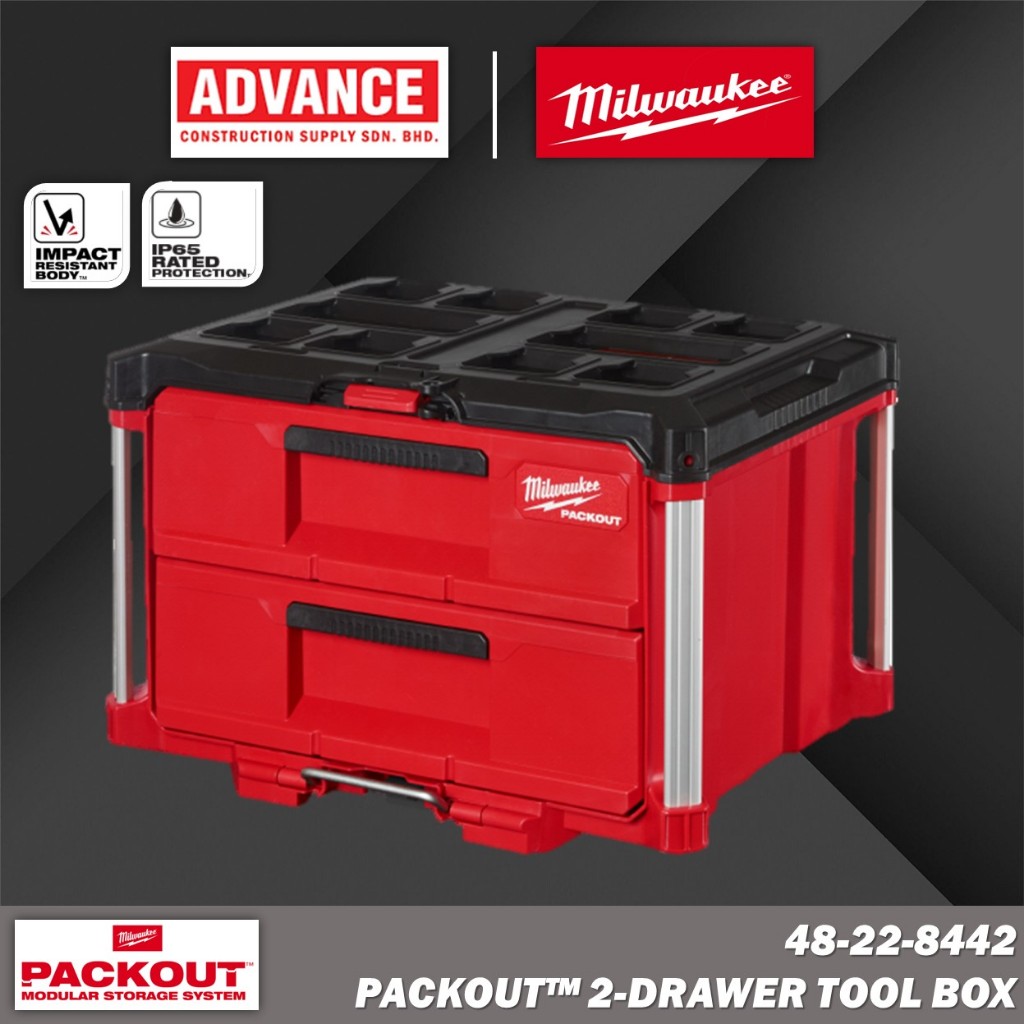 Milwaukee 48 22 8442 Packout 2 Drawer Tool Box Shopee Malaysia