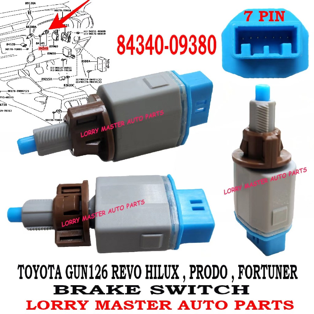 TOYOTA HILUX REVO , PRADO 7PIN (BLUE ) BRAKE SWITCH 84340-09380 ...