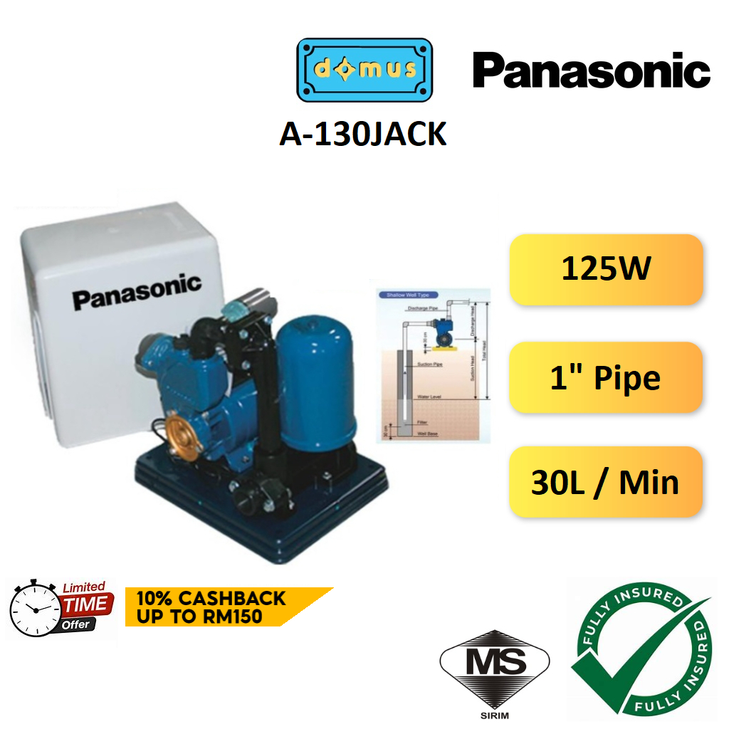[3 Years Warranty] Panasonic Automatic Water Pump Pam Air 125W Max 30L ...