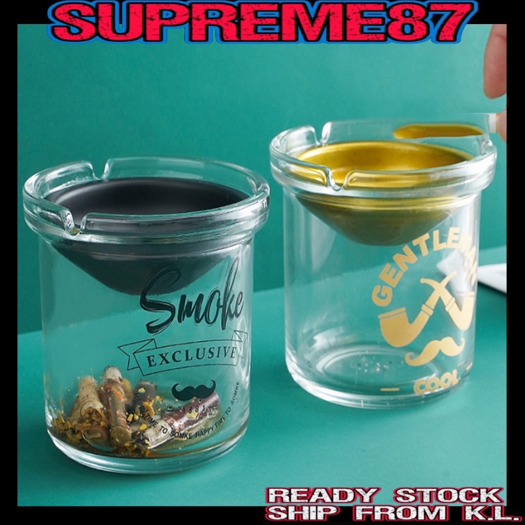 Windproof Thick Glass Ashtray 95MM Decorative Tray Lid Ashtray Ash