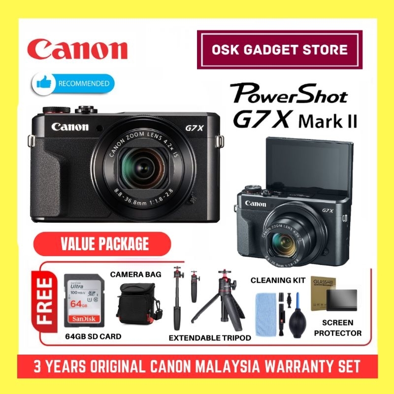 Canon Powershot G7XII G7X II G7X Mark II 20MP 1.0-Inch Full HD Digital ...