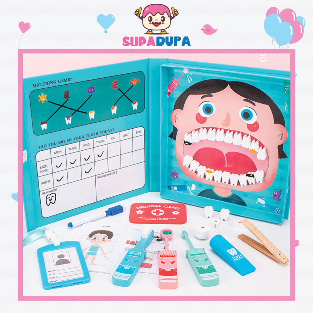Children Medical Toy Set Pretend Dentist Kit Medical Kit Tooth ...