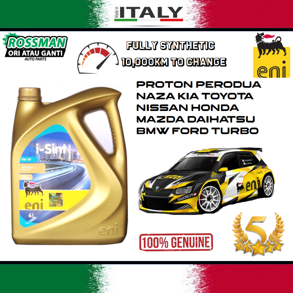 Genuine ENI 0W20 i-Sint Italy Super API SP CF 0W-20 4L Fully Synthetic ...