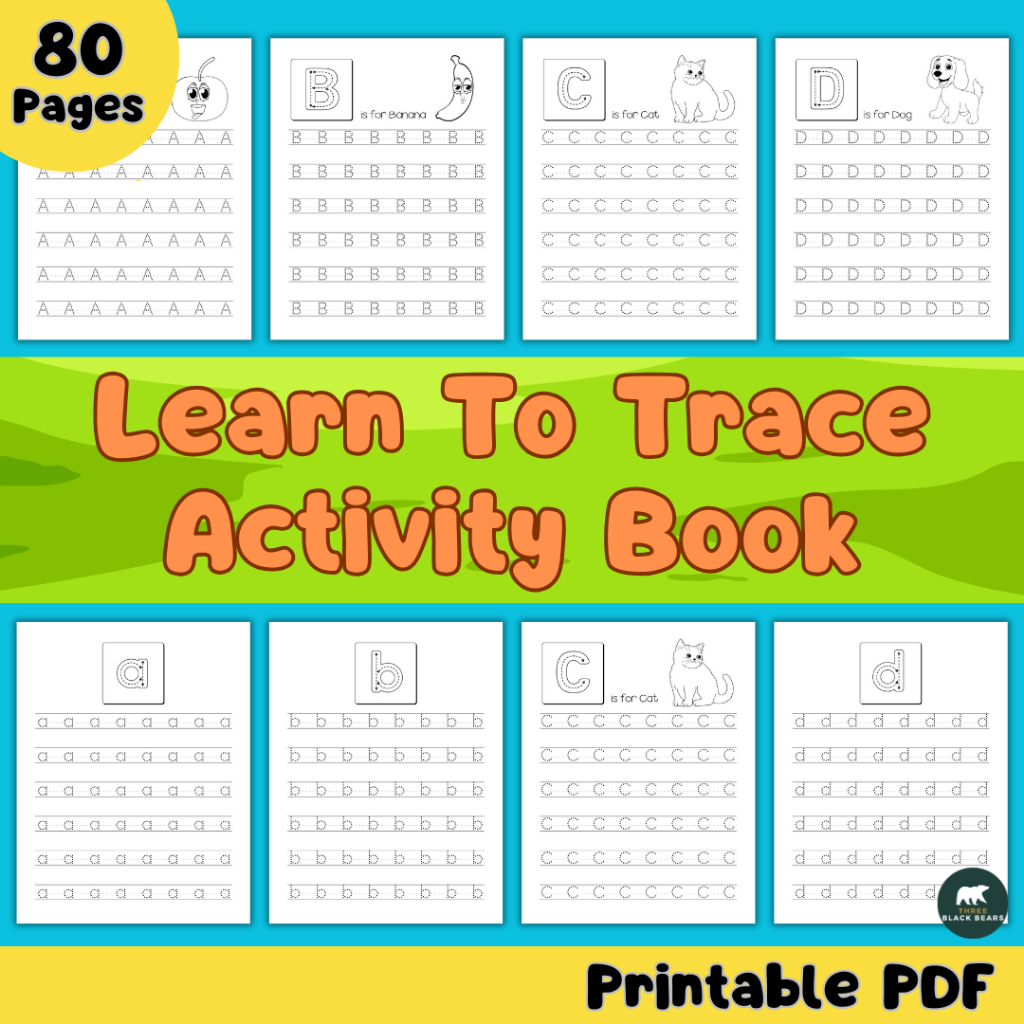 Printable Learn To Trace Activity Book for Kids [PDF] | 80 Pages of Fun ...