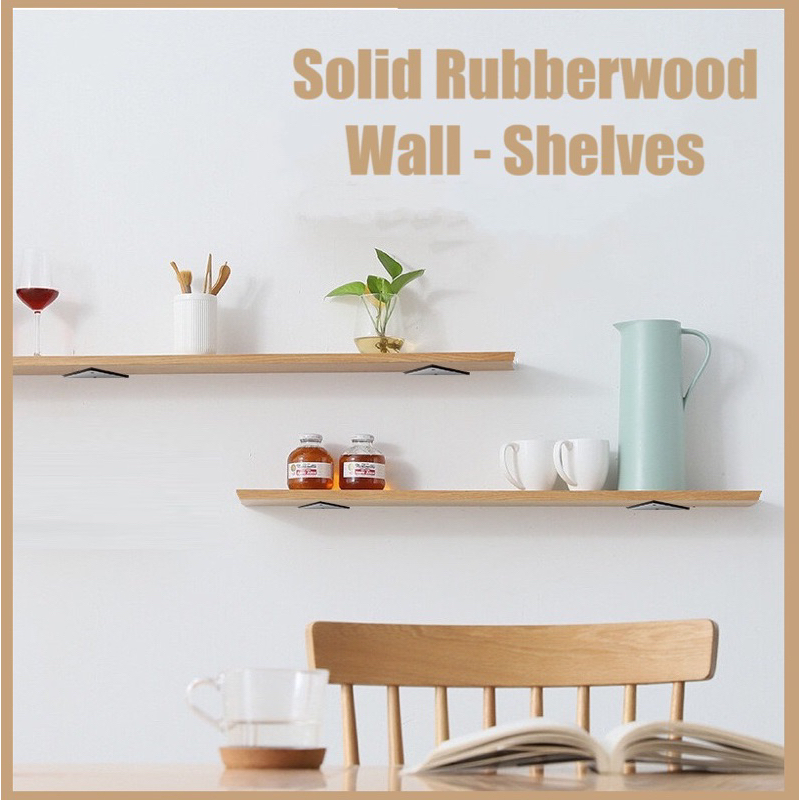Premium Solid Rubberwood Bookcase Shelving With Bracket 75x18cm Shelve