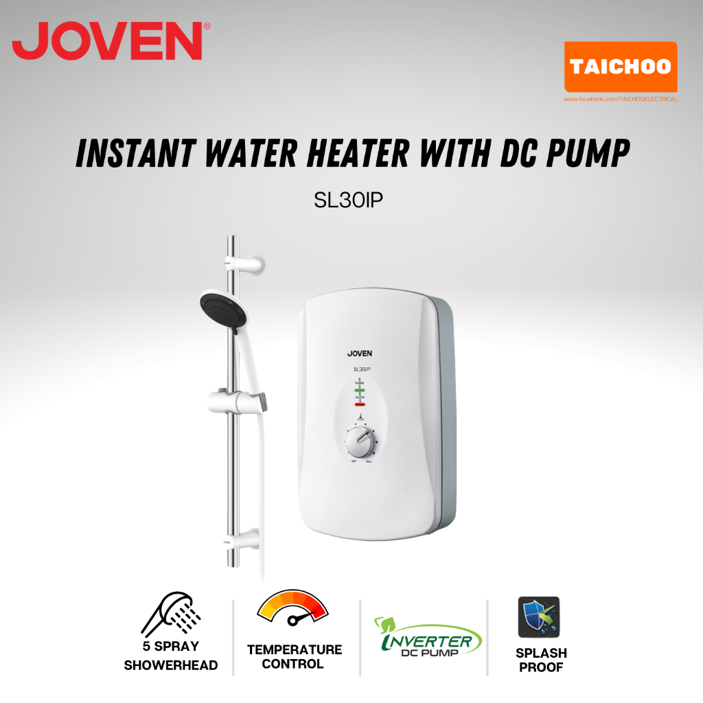 Joven Instant Water Heater with DC Pump (White) SL30IP | Shopee Malaysia