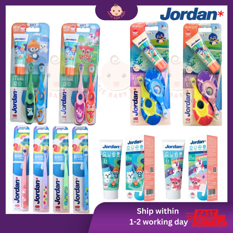 JORDAN Kids Toothbrush Toothpaste - BUDDY Soft (1-4 Y) Berus Kanak Soft ...