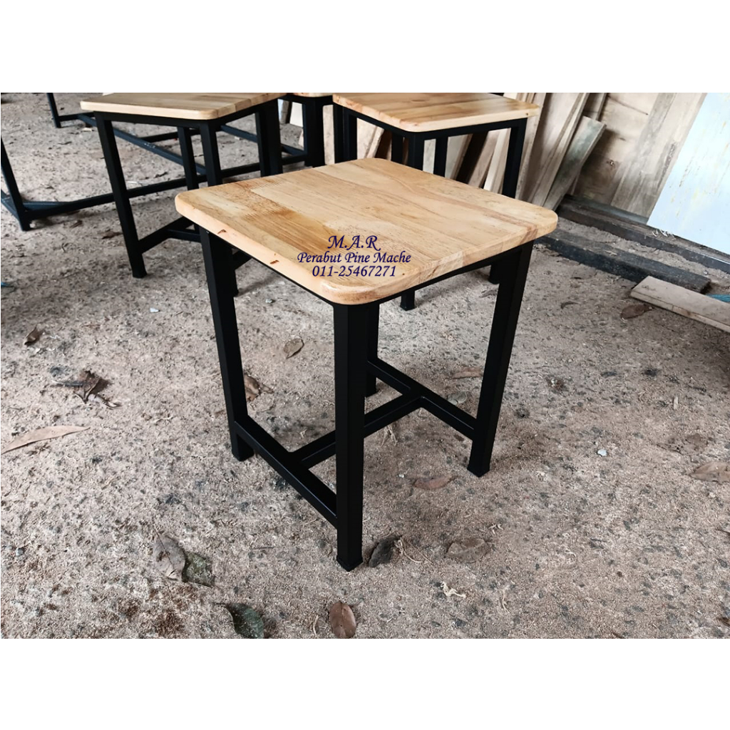 Kerusi Bangku Kayu Kerusi Besi + Kayu | Shopee Malaysia