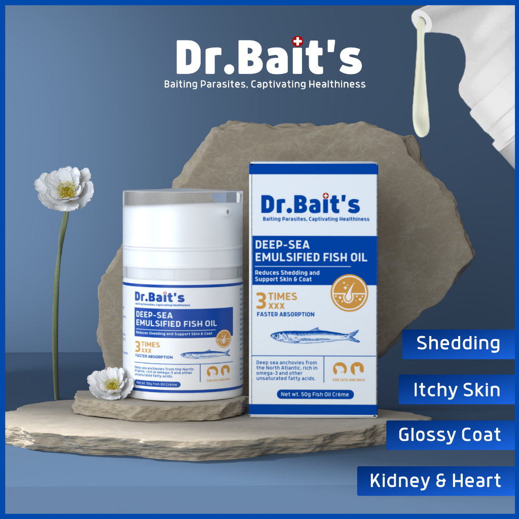 Dr. Bait’s Emulsified Fish Oil [50g] Premium Salmon Oil For Cats Dogs
