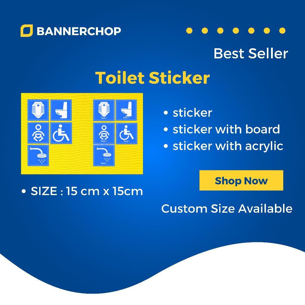 Toilet Room Types Sticker Toilet Bowl Sit/ Squat/ Kids/ OKU/ Shower ...