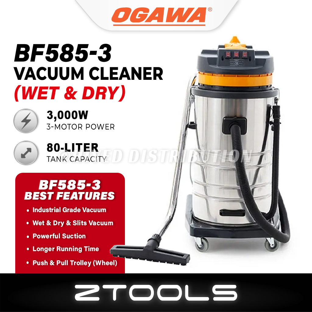 OGAWA 80L Industrial Vacuum Cleaner BF5853 Wet & Dry Stainless Steel