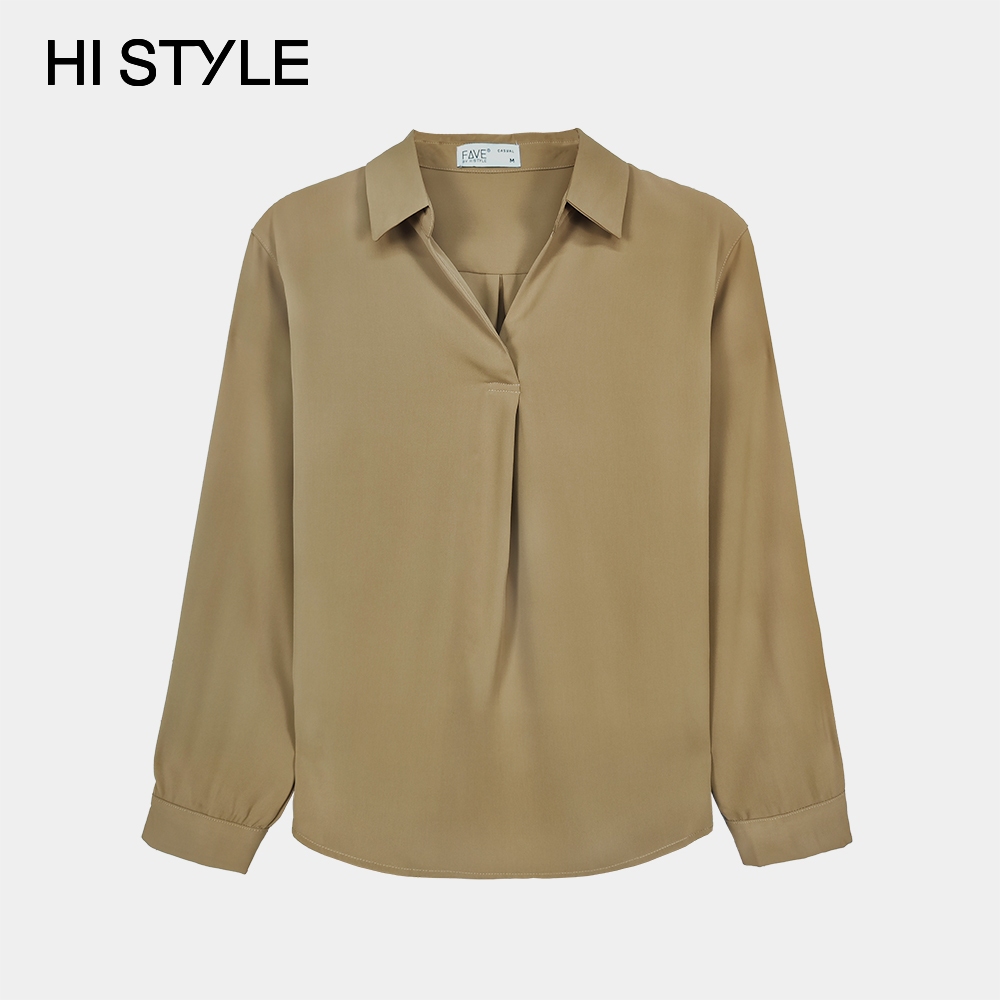 HI STYLE Women Long Sleeve Blouse - Brown - FVJ310313 - Blouse ...