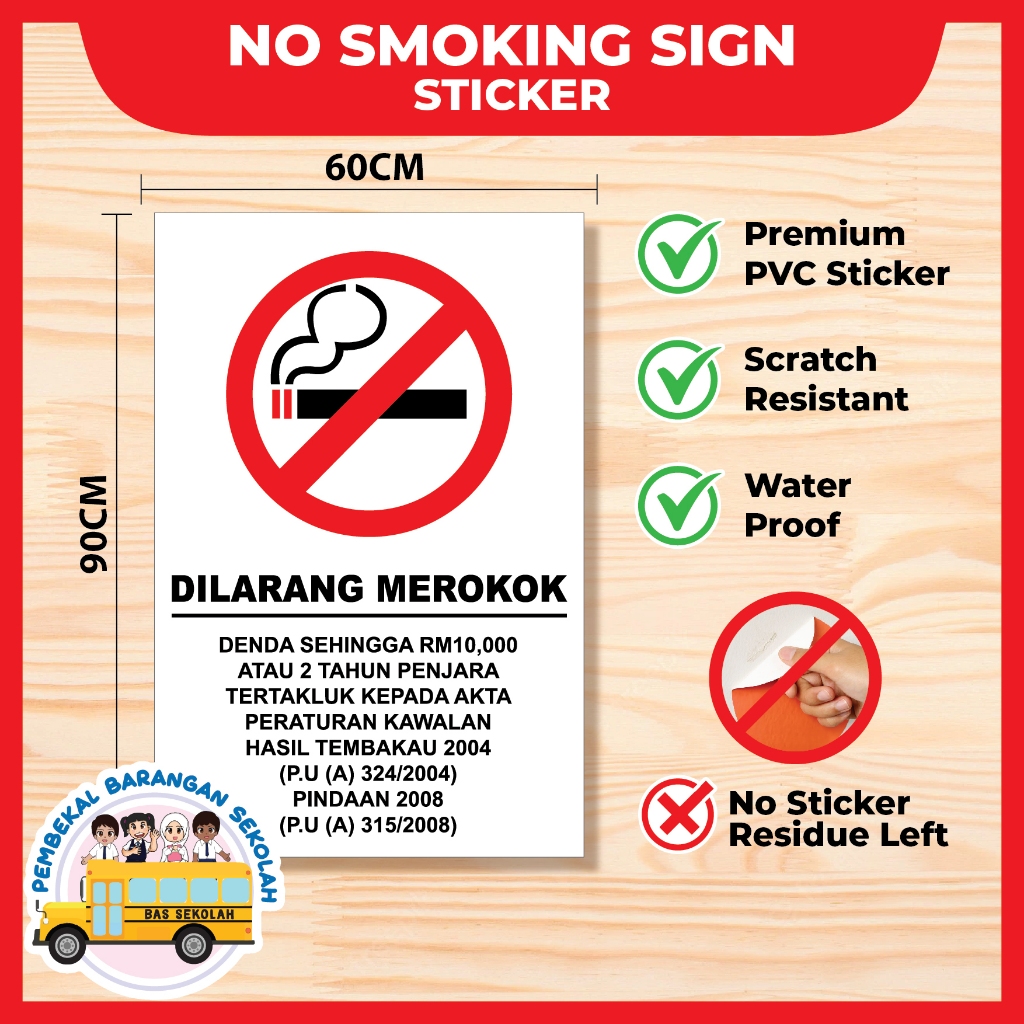 Dilarang Merokok, Dilarang Merokok & Vaping 2 Tahun Penjara Signage ...