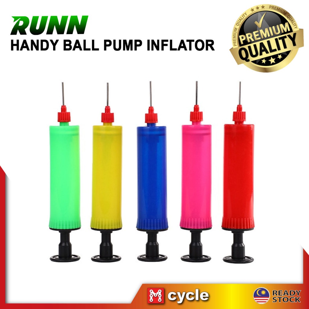 RUNN Handy Ball Pump Inflator with Needle Jarum pam bola Football ...