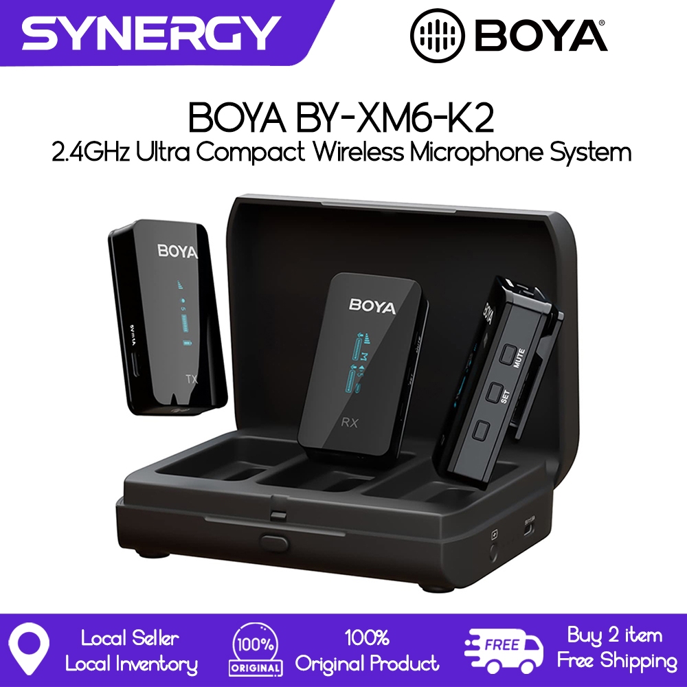 Boya Microphone BY-XM6-K2 2.4GHz Ultra Compact Wireless Microphone ...